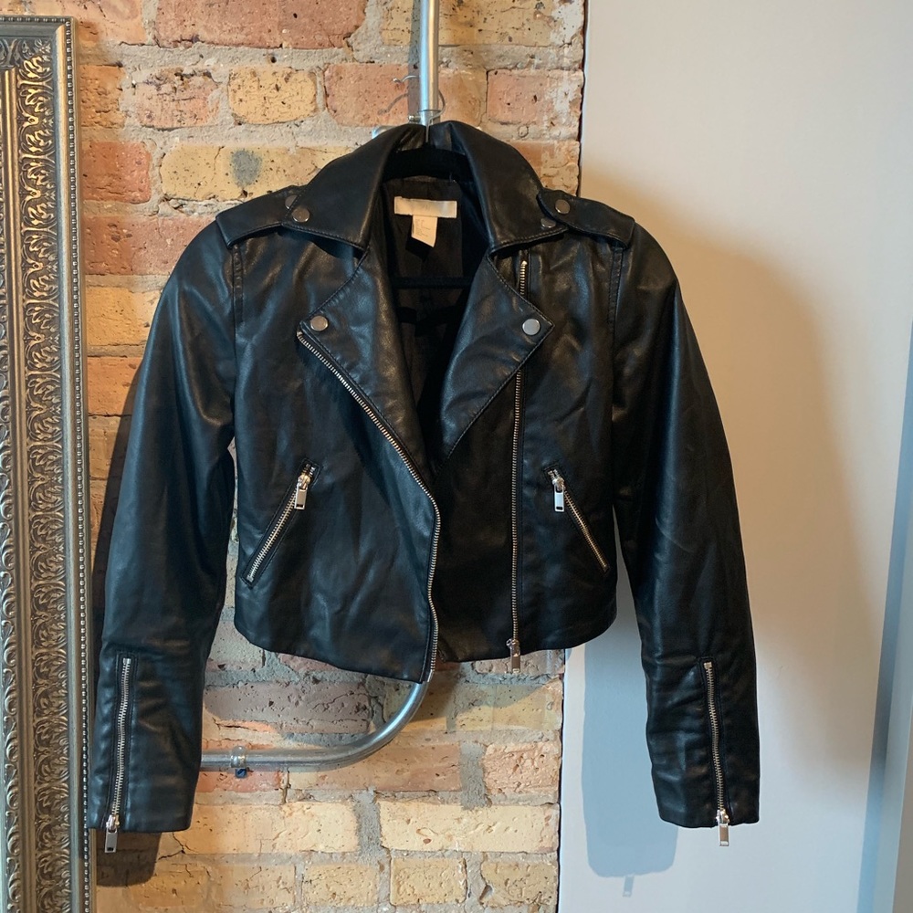H&M Crop Leather Jacket